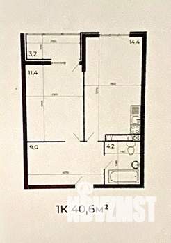 1-к квартира, вторичка, 41м2, 10/19 этаж