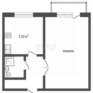 1-к квартира, вторичка, 23м2, 8/9 этаж