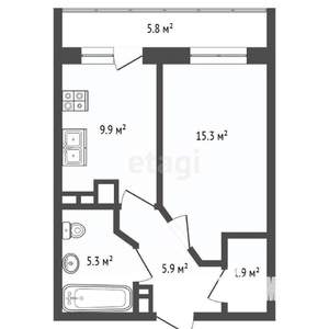 1-к квартира, вторичка, 39м2, 10/20 этаж