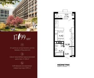 1-к квартира, вторичка, 29м2, 8/10 этаж