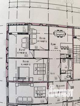 3-к квартира, вторичка, 76м2, 4/19 этаж
