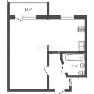 1-к квартира, вторичка, 30м2, 3/5 этаж