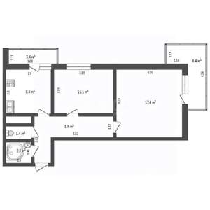 2-к квартира, вторичка, 52м2, 13/20 этаж