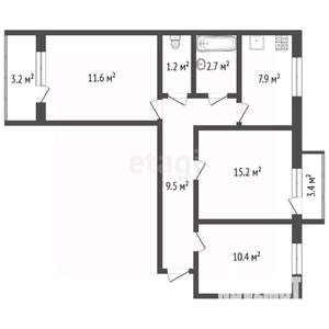 3-к квартира, вторичка, 59м2, 4/5 этаж