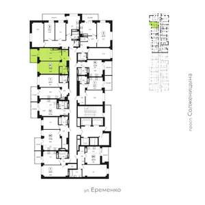 2-к квартира, вторичка, 42м2, 23/24 этаж
