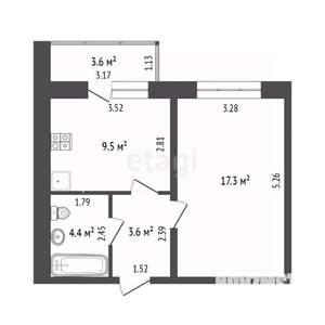 1-к квартира, вторичка, 36м2, 10/10 этаж