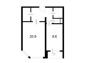 1-к квартира, вторичка, 50м2, 9/9 этаж