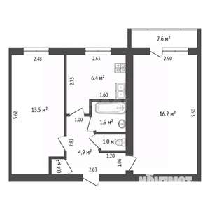 2-к квартира, вторичка, 44м2, 4/5 этаж