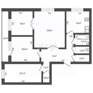 4-к квартира, вторичка, 67м2, 9/9 этаж