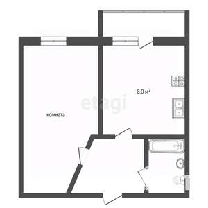 1-к квартира, вторичка, 33м2, 6/9 этаж