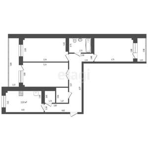 3-к квартира, вторичка, 80м2, 12/17 этаж