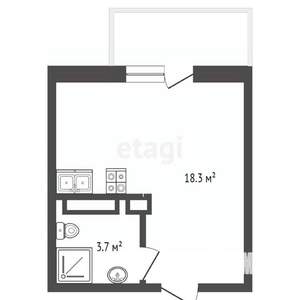 Студия квартира, вторичка, 22м2, 4/18 этаж