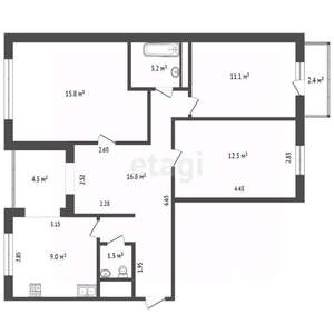 3-к квартира, вторичка, 75м2, 10/10 этаж