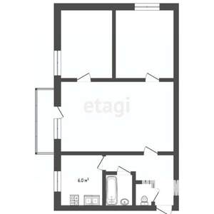 3-к квартира, вторичка, 56м2, 4/6 этаж