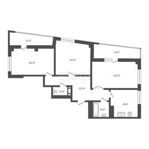 3-к квартира, вторичка, 82м2, 13/13 этаж