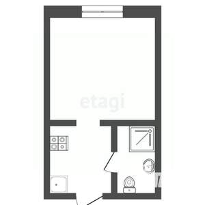 Студия квартира, вторичка, 21м2, 3/3 этаж