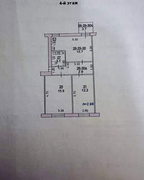 3-к квартира, вторичка, 55м2, 4/4 этаж