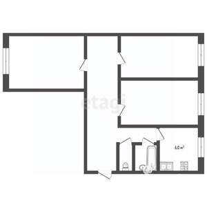 3-к квартира, вторичка, 58м2, 1/5 этаж