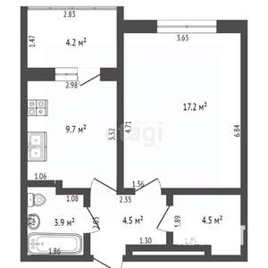 1-к квартира, вторичка, 33м2, 2/9 этаж