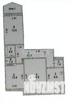 3-к квартира, вторичка, 69м2, 6/10 этаж