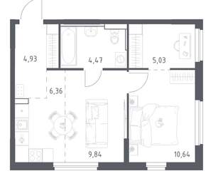 1-к квартира, вторичка, 41м2, 3/17 этаж