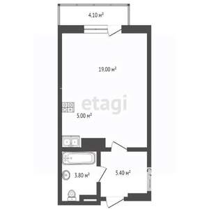 Студия квартира, сданный дом, 37м2, 6/20 этаж