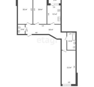 3-к квартира, вторичка, 90м2, 1/5 этаж