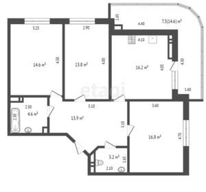3-к квартира, вторичка, 97м2, 15/24 этаж