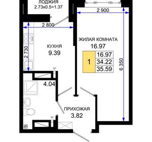1-к квартира, вторичка, 36м2, 3/25 этаж