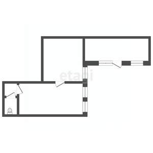 2-к квартира, вторичка, 40м2, 1/2 этаж