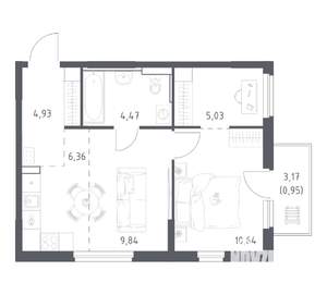 1-к квартира, вторичка, 42м2, 6/17 этаж