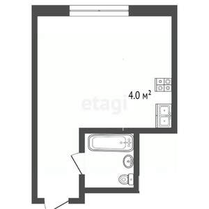Студия квартира, вторичка, 20м2, 3/6 этаж