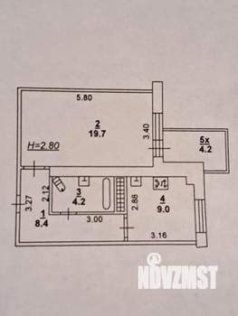 1-к квартира, вторичка, 43м2, 8/15 этаж