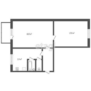 2-к квартира, вторичка, 45м2, 3/5 этаж