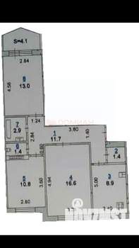 3-к квартира, вторичка, 69м2, 6/10 этаж