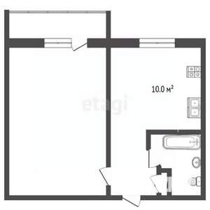 1-к квартира, вторичка, 41м2, 6/10 этаж