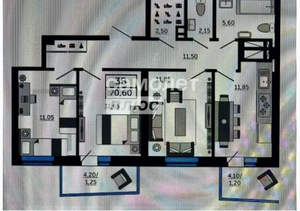 3-к квартира, вторичка, 70м2, 4/24 этаж