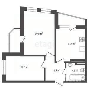 2-к квартира, вторичка, 59м2, 25/25 этаж