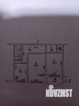 2-к квартира, вторичка, 55м2, 2/10 этаж