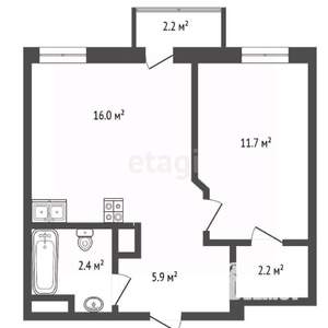 1-к квартира, вторичка, 40м2, 18/25 этаж