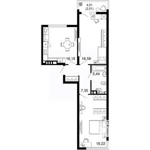 2-к квартира, вторичка, 69м2, 10/10 этаж