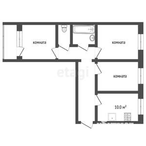 3-к квартира, вторичка, 55м2, 1/9 этаж