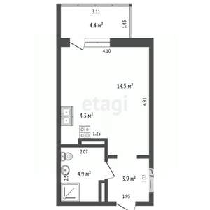 Студия квартира, вторичка, 28м2, 13/20 этаж