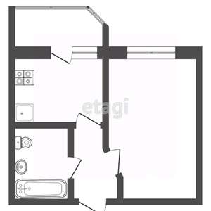 1-к квартира, вторичка, 41м2, 6/6 этаж