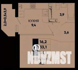1-к квартира, вторичка, 35м2, 13/21 этаж