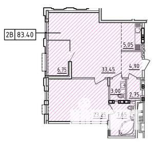 2-к квартира, вторичка, 83м2, 8/10 этаж