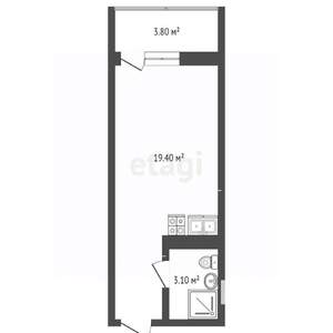 Студия квартира, вторичка, 21м2, 15/25 этаж