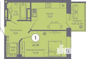 1-к квартира, вторичка, 41м2, 24/24 этаж