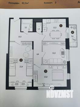 3-к квартира, вторичка, 83м2, 11/22 этаж