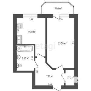 1-к квартира, вторичка, 43м2, 16/18 этаж